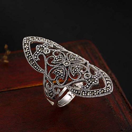 ZYNSAE S925-Silberring Retro-Intarsien-Markasit-Diamant-Verstellbarer Ring für Frauen ZYNSAE S925-Silberring Retro-Intarsien-Markasit-Diamant-Verstellbarer Ring für Frauen von ZYNSAE