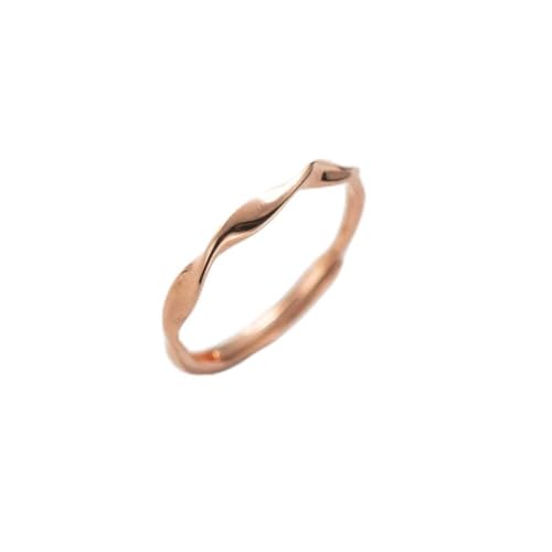ZYNSAE S925 Silberwelle Twist Ring Koreanischer Temperament Ring für Frauen R00678, Roségold von ZYNSAE