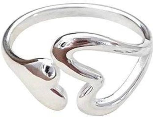 ZYNSAE S925 Sterling Silber Ausgehöhltes Liebesring Weiblicher Kaltes Wind Nische Design Einfach Hundert Passende Herzförmige Offene Finger Ring, Herzringe, Öffnung von ZYNSAE