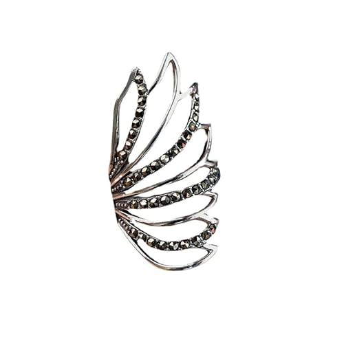 ZYNSAE S925 Sterling Silber Diamant Unregelmäßige Streifen Markasit Weiblicher Ring Retro-Palast-Stil Wunderschöner Verstellbarer Ring Streifen, Streifen von ZYNSAE