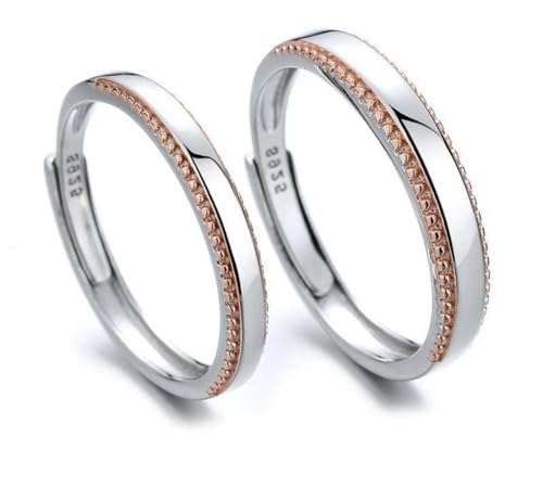 ZYNSAE S925 Sterling Silber Full Star Paare Ring ein Paar Einfacher Luxuriöser Glänzender Ring -Männer und Frauenpaarer Ring, Frauen, Öffnung von ZYNSAE
