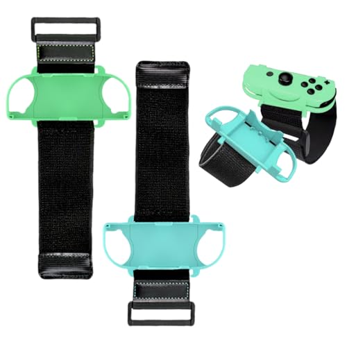 2 Stück Verstellbare Elastische Bänder für Spiel Controllern, Kompatibel mit Verschiedene Gamecontroller, Komfortable Tanzschlaufen in Rot und Blau für Kinder und ErwachseneArmbänder von ZYOMVUN
