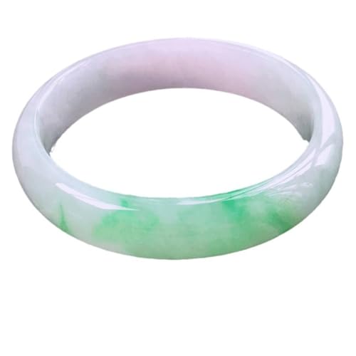 ZYOQYG Natürliche Weiße Schwimmende Grüne Jade Armreif Damen Mädchen Echte Handgemachte Armbänder (60) von ZYOQYG