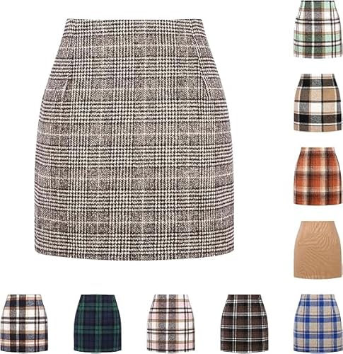 Damen Kurze Winterrock Winter Rock In A-Linie Hüften Umwickelter Wolle Elegant Dicker Frauenrock Damen-Bleistiftrock von ZYPAINIY