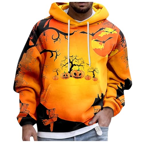 Halloween Herren Kapuzenpullover Sweatshirt Hoodie Herren Problem Shirt Herren Kapuzenpullover Blutspritzer Muster Oberteile Halloween Kostüm Oversize Pullover Sweatshirts Streetwear von ZYPAINIY