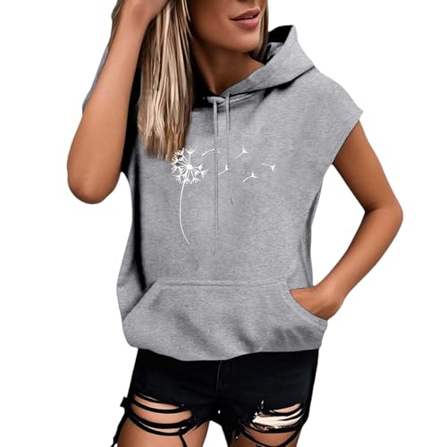 Hoodie Damen Kurzarm Einfarbig Kapuzenpullover Modische Sweatshirt Mit Kapuze Locker Kapuzenpulli Plus Size Hoody Oberteile Bequem Baumwolle Bluse Sommer Klassisch Tops Sportshirt Sommershirts von ZYPAINIY