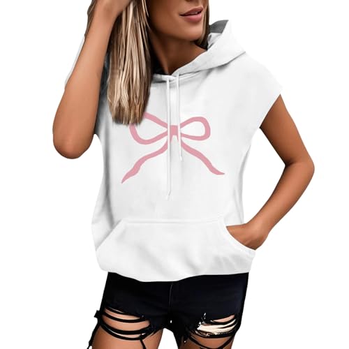 Hoodie Damen Kurzarm Einfarbig Kapuzenpullover Modische Sweatshirt Mit Kapuze Locker Kapuzenpulli Plus Size Hoody Oberteile Bequem Baumwolle Bluse Sommer Klassisch Tops Sportshirt Sommershirts von ZYPAINIY