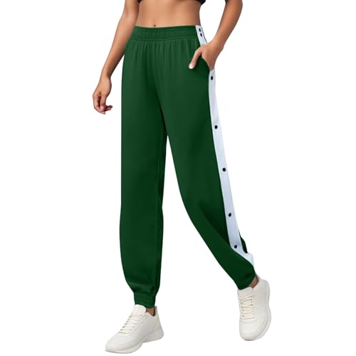 Reha Hose Damen Seitlich Zu öffnen Bequeme Atmungsaktiv Jogginghose mit Seitlicher Knopfleiste Locker Gummibund Trainingshose Sportswear Knopfhose Sporthose Unisex Sweatshose von ZYPAINIY
