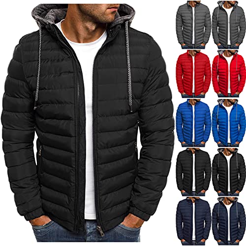 Steppjacke Herren Winter Daunenjacke Dicke Thermo Jacket Schwergewicht Warmer Winterjacke Langarm Herrenjacke Classic Einfarbige Mantel Fashion Bequeme Thermojacke S-3xl von ZYPAINIY