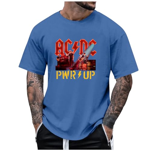 T-Shirt Rock Music Band AC DC PWR UP Stage Lights T-Shirts Fan-Shirt Hells Bells High Voltage Hard Rock T Shirt für Herren Damen Schwarz Weiss Pink Blau Grau von ZYPAINIY