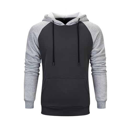 ZYPAINIY Hoodie Herren Pullover Langarm Sweatjacke Kapuzenpullover Farbblock Sweatshirt Kapuzenpulli Sportlich Freizeit Kapuzenjacke Casual Baumwolle Kleidung von ZYPAINIY