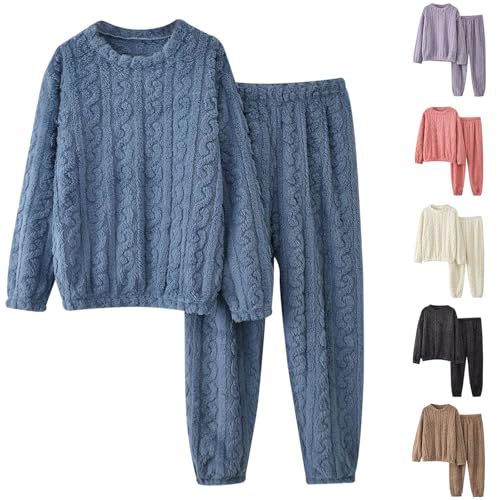ZYPAINIY Jumpsuit Damen Fleece Warm Hausanzug Flanell Loungewear Thermo Frauen Pjs Kuschelanzug Pyjama Set Flauschig Freizeitanzug Nachtwäsche von ZYPAINIY
