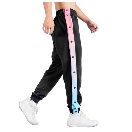 Reha Hose Damen Seitlich Zu öffnen Bequeme Atmungsaktiv Jogginghose mit Seitlicher Knopfleiste Locker Gummibund Trainingshose Sportswear Knopfhose Sporthose Unisex Sweatshose von ZYPAINIY