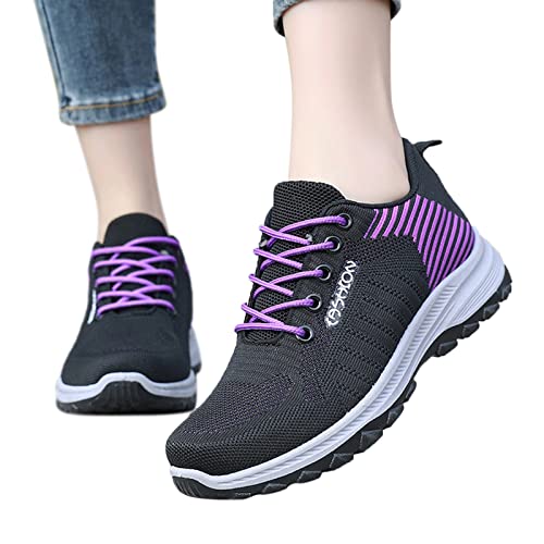 ZYPAINIY Running Schuhe Damen Wasserdicht Wanderschuhe Wasserfest Grobe Sohle Running Schuhe Günstig Ohne Schnürung Laufschuhe Stoff Breiter Turnschuhe Für Sporthalle Outdoor Breite Sportschuhe von ZYPAINIY