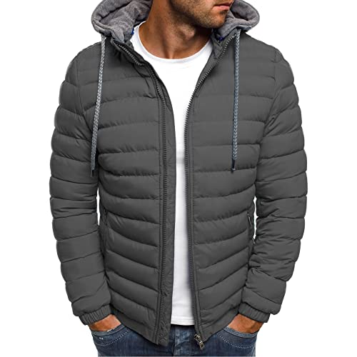 ZYPAINIY Winterjacke Herren Daunenjacke mit Kapuze Warm Jacke Leichte Steppjacke Winter Jacken Bequeme Kapuzenjacke Casual Puffer Jacket Basic Übergangsjacke Outdoor Softshelljacke Baumwolle Kleidung von ZYPAINIY