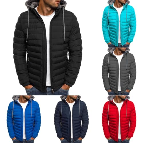 ZYPAINIY Winterjacke Herren Daunenjacke mit Kapuze Warm Jacke Leichte Steppjacke Winter Jacken Bequeme Kapuzenjacke Casual Puffer Jacket Basic Übergangsjacke Outdoor Softshelljacke Baumwolle Kleidung von ZYPAINIY