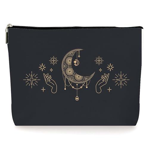 ZYQFN Kosmetiktasche mit Hexenmotiv, Gothic-Stil, Halloween-Geschenke für Frauen, Hexengeldbörse, Hexenzubehör, ästhetisch, Halloween-Reißverschluss-Tasche (094), Schwarz von ZYQFN