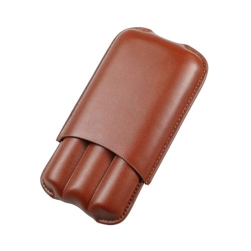 ZYSKABQ Mini tragbarer Reisen Zigarre Hülle Leder Zigarre Aufbewahrung Humidor Box mit silbernen Edelstahlschneider für Männer (Marrone) Octopus feet von ZYSKABQ