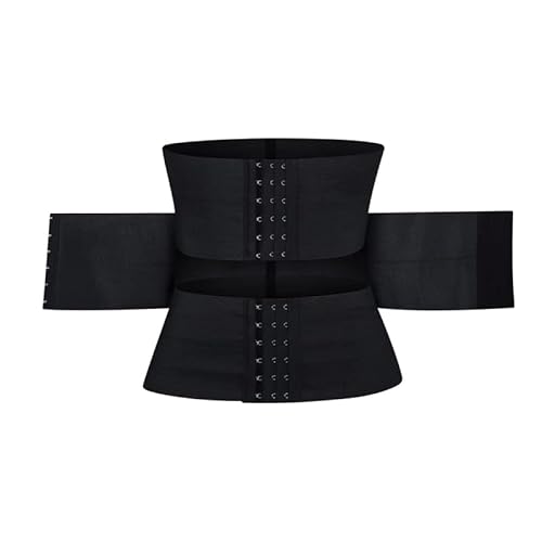 ZYSWCHB Körperformer Latex Waist Trainer Double Belt Corset for Women Adjustable Corset Belly Reducing Fajas (Color : Black, Size : M) von ZYSWCHB