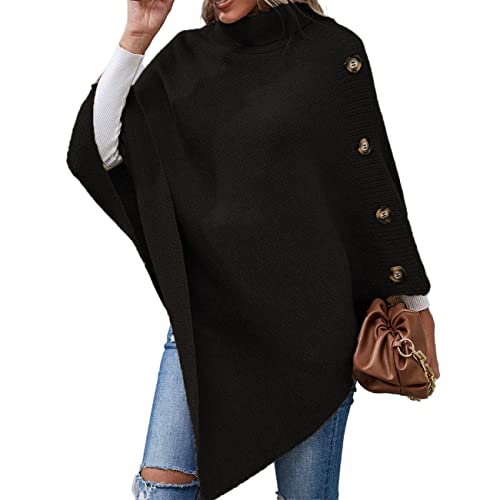 ZYUD Damen Poncho Cape Mode Wendbar Schal Umhang Elegant Cardigan Mantel Herbst Festliche Geschenke für Mädchen Poncho für Damen Strickpullover mit Fransen Großen Streifen Design Strick Cape von ZYUD