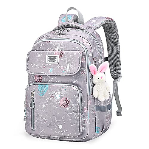 ZYUPHY Schulrucksack Mädchen Jungen 3-6 Klasse Kinderrucksack Grundschule Kinder Rucksack Wasserdicht Mehrfachtaschen Schulranzen Große Kapazität Ergonomischem Design Schule Daypack von ZYUPHY