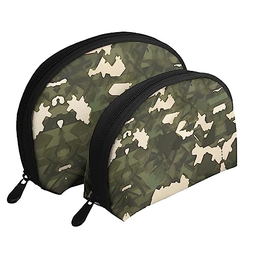 Armee Camouflage Tragbare Taschen Clutch Beutel, Mutter Und Kind Aufbewahrungstasche, Shell Form Münze Große Kapazität Geldbörse Lagerung Für Kosmetik,Kleine Alltagsgegenstände, Weiss/opulenter von ZYVIA