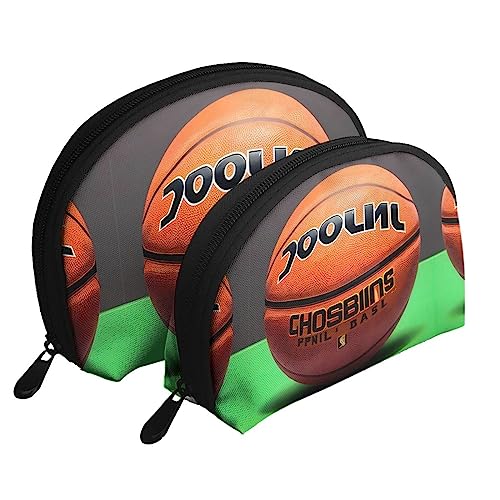 Basketball Hintergrund Tragbare Taschen Clutch Pouch,Mutter Und Kind Aufbewahrungstasche,Shell Form Münze Große Kapazität Geldbörse Lagerung Für Kosmetik,Kleine Alltagsgegenstände, Weiss/opulenter von ZYVIA