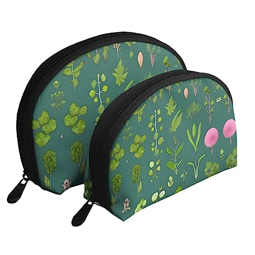 Blumen Und Pflanzen Tragbare Taschen Clutch Beutel,Mutter Und Kind Aufbewahrungstasche,Shell Form Münze Große Kapazität Geldbörse Lagerung Für Kosmetik,Kleine Alltagsgegenstände, Weiss/opulenter von ZYVIA