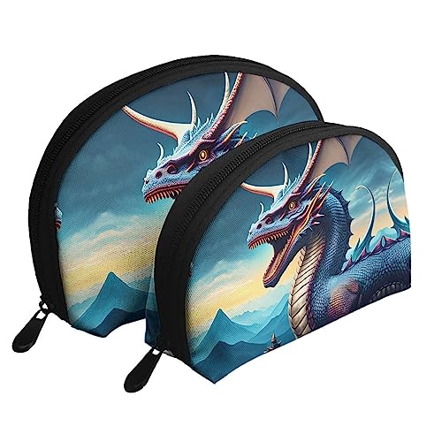 Brüllender Drache tragbare Taschen Clutch Beutel, Mutter und Kind Aufbewahrungstasche, Muschelform Münze Große Kapazität Geldbörse Aufbewahrung Für Kosmetika, Kleine Alltagsgegenstände, von ZYVIA