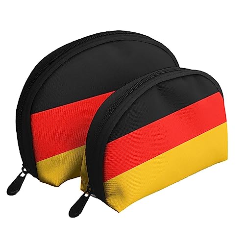 Deutschland Flagge Tragbare Taschen Clutch Beutel,Mutter Und Kind Aufbewahrungstasche,Shell Form Münze Große Kapazität Geldbörse Lagerung Für Kosmetik,Kleine Alltagsgegenstände, Weiss/opulenter von ZYVIA