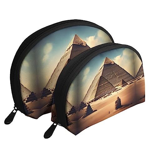 Dreaming Of The Pyramids Of Khufu Tragbare Taschen Clutch, Mutter und Kind Aufbewahrungstasche, Muschelform Münze Große Kapazität Geldbörse Aufbewahrung Für Kosmetika, Kleine Alltagsgegenstände, von ZYVIA