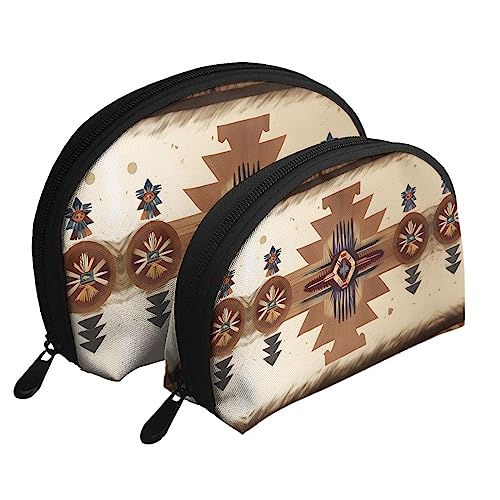 Native American Patterns Portable Bags Clutch Pouch,Mother And Child Storage Bag,Shell Shape Coin Large Capacity Purse Storage For Cosmetics,Small Everyday Items, Weiss/opulenter Garten, Einheitsgröße von ZYVIA