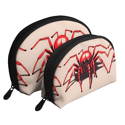 Niedliche kleine rote Spinne tragbare Taschen Clutch, Mutter und Kind Aufbewahrungstasche,Shell Form Münze Große Kapazität Geldbörse Lagerung Für Kosmetik,Kleine Alltagsgegenstände, Weiss/opulenter von ZYVIA