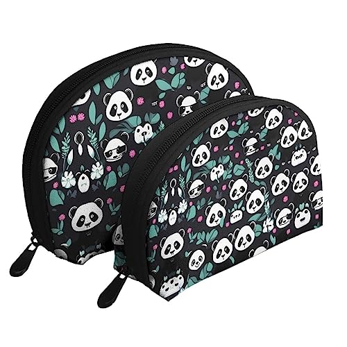 Panda Niedliches Gesicht Tragbare Taschen Clutch Beutel, Mutter Und Kind Aufbewahrungstasche, Shell Form Münze Große Kapazität Geldbörse Lagerung Für Kosmetika, Kleine Alltagsgegenstände, von ZYVIA