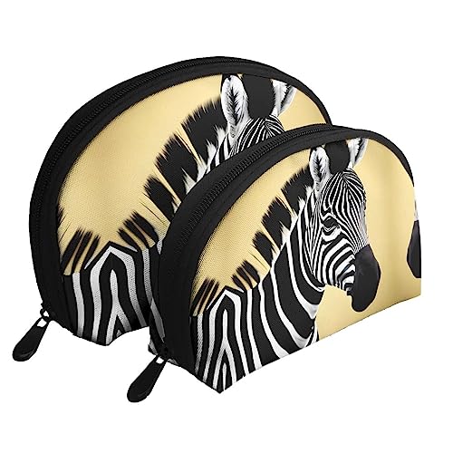 Schwarz Und Weiß Zebra Tragbare Taschen Clutch Beutel,Mutter Und Kind Aufbewahrungstasche,Shell Form Münze Große Kapazität Geldbörse Lagerung Für Kosmetik,Kleine Alltagsgegenstände, Weiss/opulenter von ZYVIA