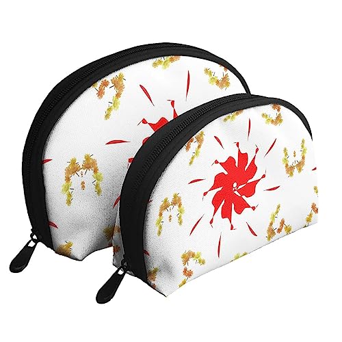 Spinning Dumplings Tragbare Taschen Clutch Pouch,Mutter Und Kind Aufbewahrungstasche,Shell Form Münze Große Kapazität Geldbörse Lagerung Für Kosmetik,Kleine Alltagsgegenstände, Weiss/opulenter Garten, von ZYVIA