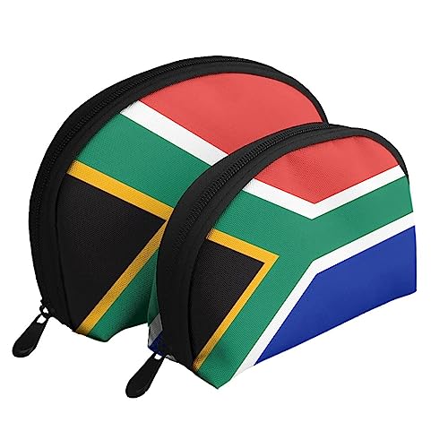 Südafrika Flagge Tragbare Taschen Clutch Beutel,Mutter Und Kind Aufbewahrungstasche,Shell Form Münze Große Kapazität Geldbörse Lagerung Für Kosmetik,Kleine Alltagsgegenstände, Weiss/opulenter Garten, von ZYVIA