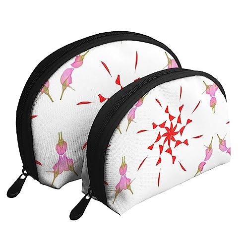 The Budding And Turning Flower Portable Bags Clutch Pouch,Mother And Child Storage Bag,Shell Shape Coin Large Capacity Purse Storage For Cosmetics,Small Everyday Items, Weiss/opulenter Garten, von ZYVIA