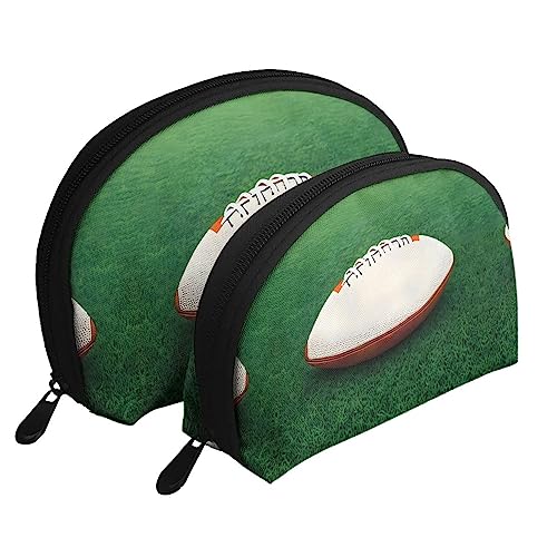 Weiße Rugbyball tragbare Taschen Clutch, Mutter und Kind Aufbewahrungstasche,Shell Form Münze Große Kapazität Geldbörse Aufbewahrung Für Kosmetik,Kleine Alltagsgegenstände, Weiss/opulenter Garten, von ZYVIA