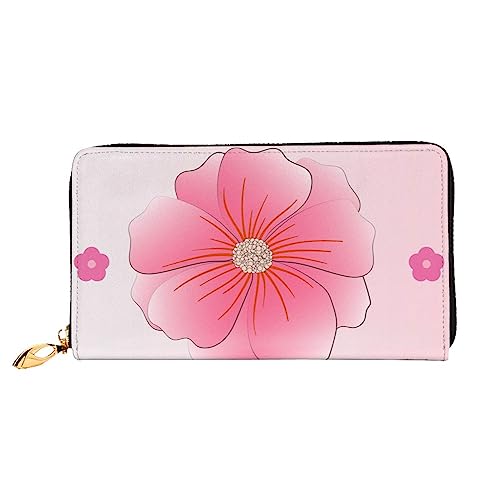 ZYVIA Blooming Carnations Ledergeldbörse, lange Clutch, weiches Material, Reißverschluss-Design, Anti-Verlust-Geld, 12 Bankkartenfächer, leicht, wasserdicht und langlebig für das stilvolle Mädchen, von ZYVIA