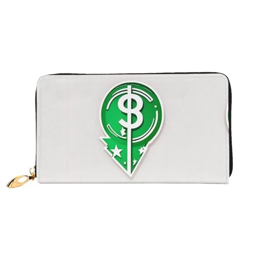 ZYVIA Grünes Haarsymbol Modische doppelseitig bedruckte Leder lange Brieftasche multifunktionale Damengeldbörse Kunstleder große Kapazität weich, Schwarz , Einheitsgröße von ZYVIA