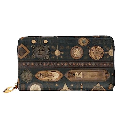 ZYVIA Ledergeldbörse im Bohemian-Stil, lange Clutch, weiches Material, Reißverschluss-Design, Anti-Verlust-Geld, 12 Bankkartenfächer, leicht, wasserdicht und langlebig für das stilvolle Mädchen, von ZYVIA