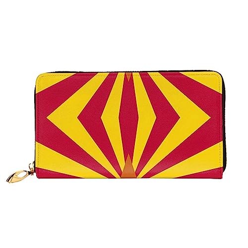 ZYVIA Ledergeldbörse mit Arizona-Flagge, lange Clutch, weiches Material, Reißverschluss-Design, Anti-Verlust-Geld, 12 Bankkartenfächer, leicht, wasserdicht und langlebig für das stilvolle Mädchen, von ZYVIA