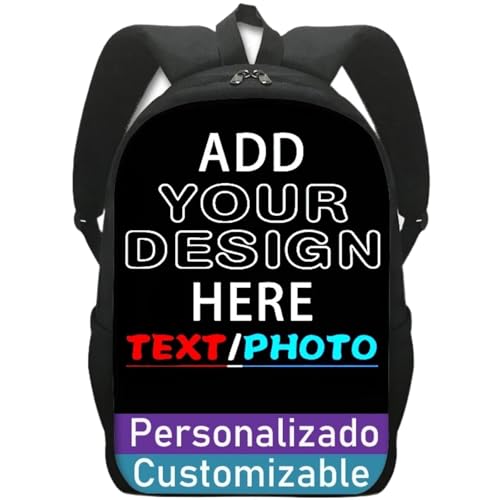 Benutzerdefinierte Logo Foto Kinderrucksäcke Personalisierte Text Name Rucksack Kinder Schultaschen Frauen Männer Casual Daypack Geschenk Color1,Double Layer von ZYWEHC