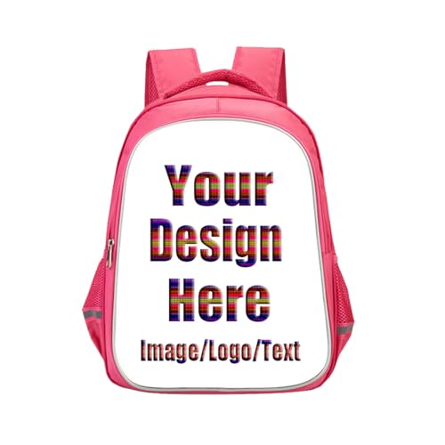 Benutzerdefinierte Rucksack für Jungen und Mädchen, Personalisierter Schulrucksack mit Eigenem Foto Text und Logo, Personalisierte Schultasche Reisetasche für Schüler Color2,33 * 28 * 16CM von ZYWEHC