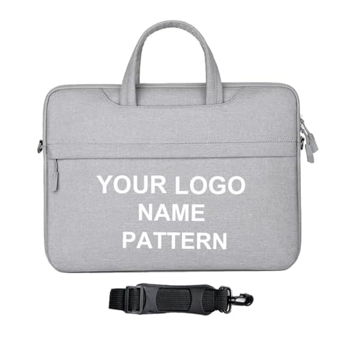 Laptoptasche mit Individuellem Logo Text, Umhängetasche mit Schultergurt, 13,3/14/15,6 Zoll Computer-Schutzhülle, Personalisierte Handtaschen Aktentasche für Männer und Frauen Style2,38.5*3*27.5cm von ZYWEHC