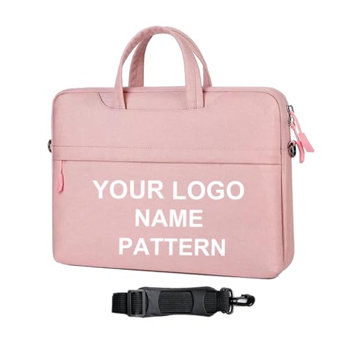 Laptoptasche mit Individuellem Logo Text, Umhängetasche mit Schultergurt, 13,3/14/15,6 Zoll Computer-Schutzhülle, Personalisierte Handtaschen Aktentasche für Männer und Frauen Style3,38.5*3*27.5cm von ZYWEHC