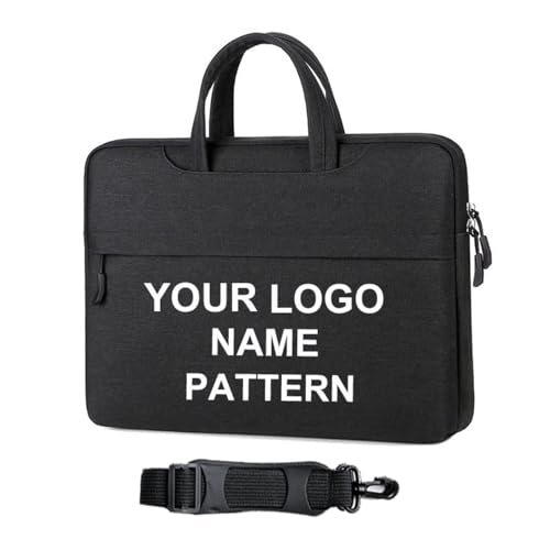 Laptoptasche mit Individuellem Logo Text, Umhängetasche mit Schultergurt, 13,3/14/15,6 Zoll Computer-Schutzhülle, Personalisierte Handtaschen Aktentasche für Männer und Frauen Style1,36 * 3 * 25.5cm von ZYWEHC