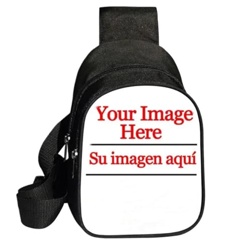 Personalisieren Sie Ihre Eigene Foto/Bild Brusttasche mit Ihrem Eigenen Design, Umhängetasche Personalisierte Damen Herren Teenager Outdoor Reisetasche Black,16 * 10 * 25cm von ZYWEHC