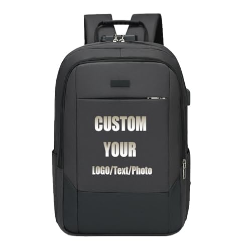 Rucksack mit Individuellem Logo, wasserdichte Diebstahlsichere Personalisierte Laptoptasche Damen Herren Große Kapazität Maßgeschneiderte Business Reise Computer Büchertasche Color1,42 * 30 * 15cm von ZYWEHC